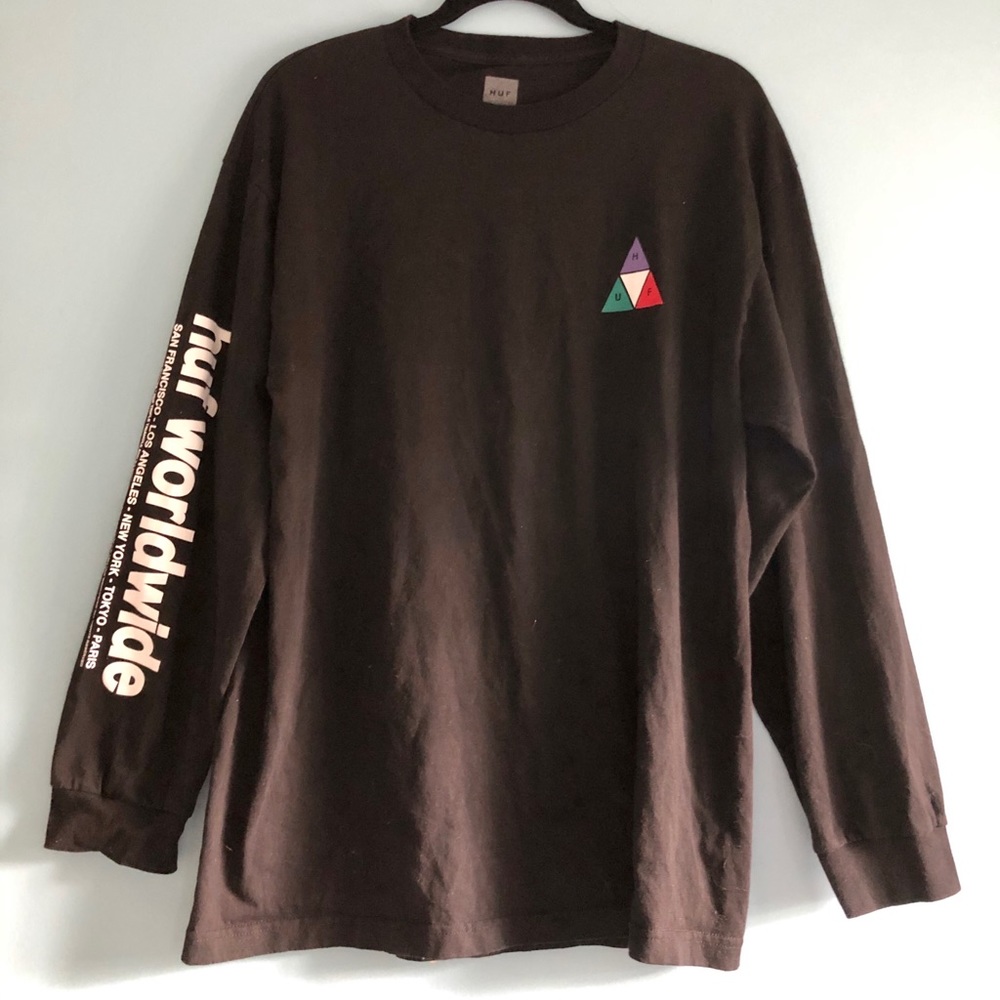 Black long sleeve HUF shirt